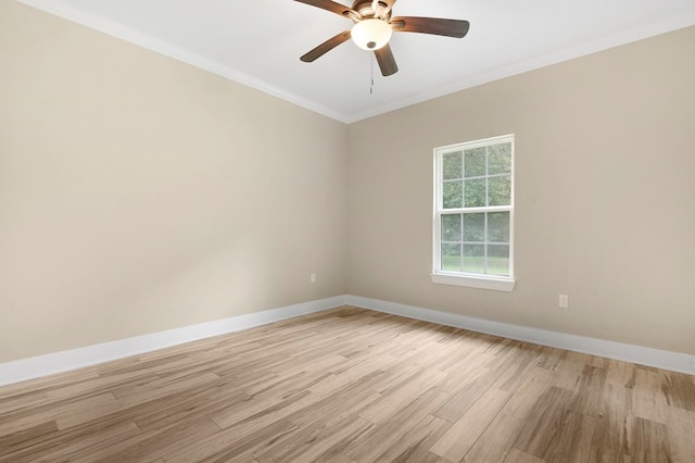 1911 Paul Ave, Lufkin, TX 75901 - spare room with light wood finished floors, crown molding, and a ceiling fan