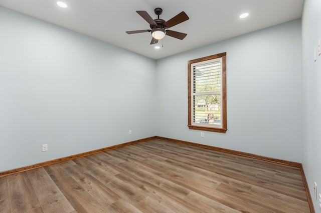1308 Walnut Bend Dr, Lufkin, TX 75904 - spare room with a ceiling fan, light wood finished floors, baseboards, and recessed lighting