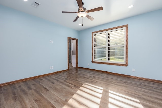 1308 Walnut Bend Dr, Lufkin, TX 75904 - spare room with wood finished floors, baseboards, ceiling fan, and recessed lighting