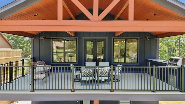 175 Vantage Dr, Brookeland, TX 75931 - wooden terrace with outdoor dining area