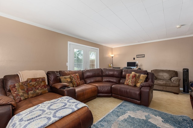 1405 Cimmarron St, Lufkin, TX 75904 - living area featuring crown molding and french doors
