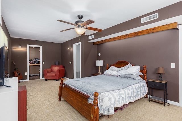 1405 Cimmarron St, Lufkin, TX 75904 - bedroom featuring carpet, baseboards, a walk in closet, ceiling fan, and a closet