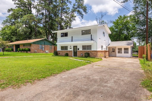 1405 Cimmarron St, Lufkin, TX 75904 - view of front of property featuring driveway, brick siding, and central AC
