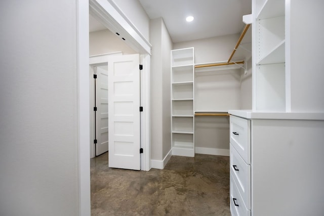 view of walk in closet