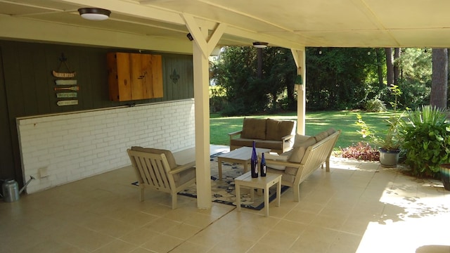 view of patio / terrace with an outdoor living space