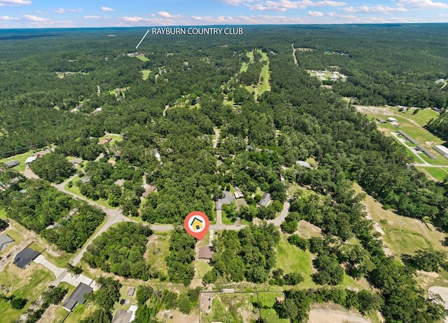 182 Post Oak Ln, Brookeland, TX 75931 - aerial view of property and surrounding area featuring a heavily wooded area