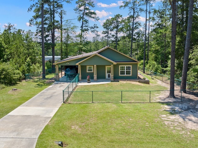 182 Post Oak Ln, Brookeland, TX 75931 - view of front facade featuring driveway, a porch, and a gate