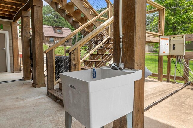 388 County Road 5597, Etoile, TX 75944 - view of patio featuring stairway