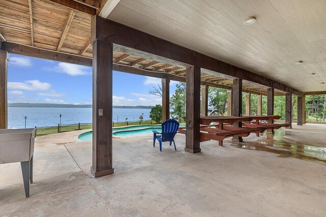 388 County Road 5597, Etoile, TX 75944 - view of patio / terrace featuring a water view