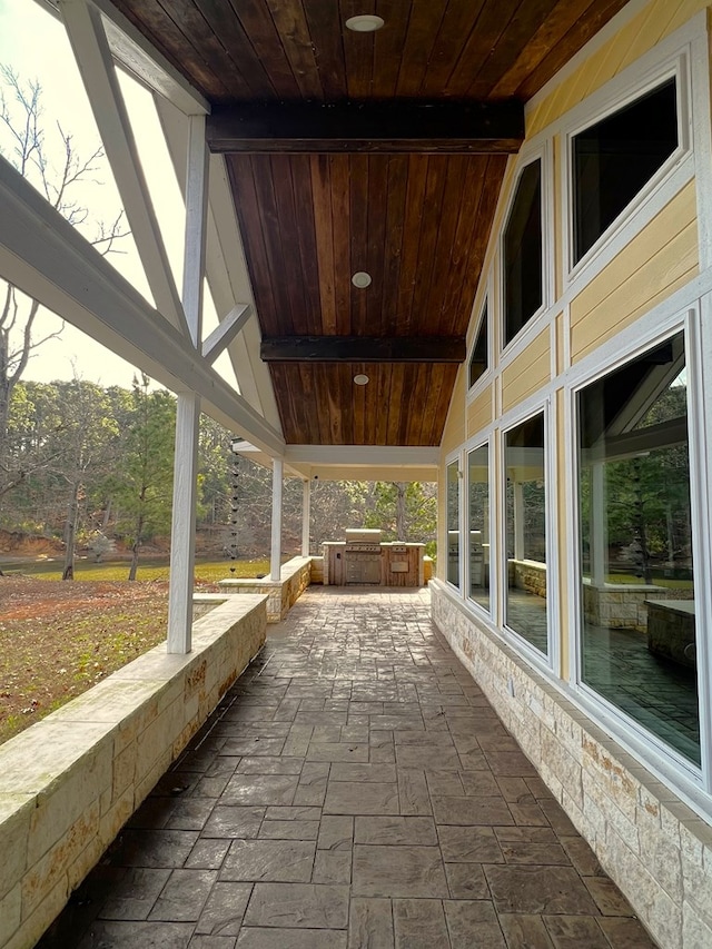 view of patio with area for grilling