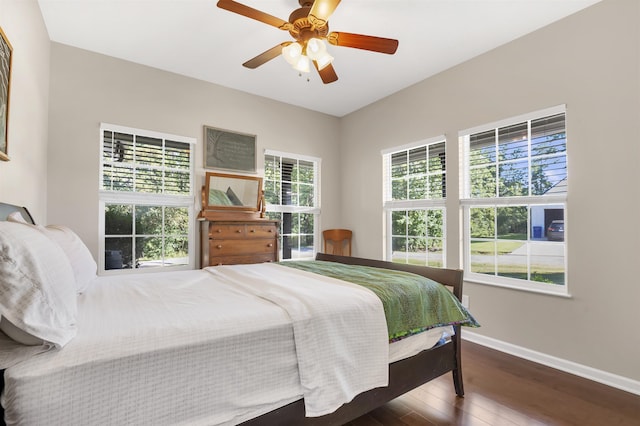 346 Northview Dr, Brookeland, TX 75931 - bedroom featuring wood-type flooring and a ceiling fan