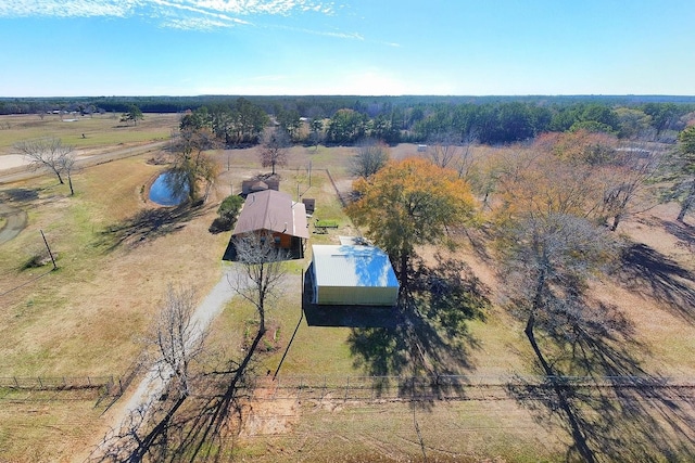 aerial view featuring a rural view