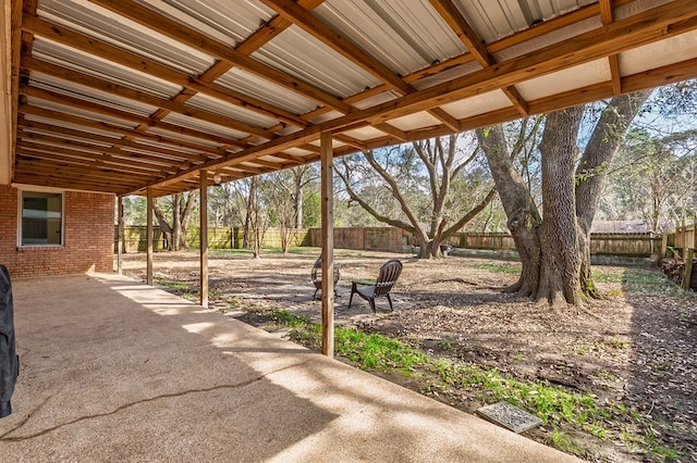 view of patio with a fenced backyard