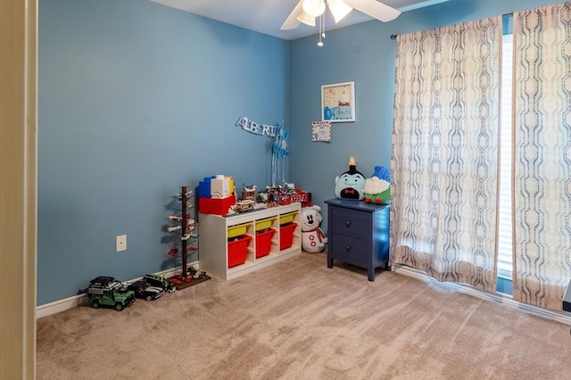 220 Casey Rd, Lufkin, TX 75901 - rec room with carpet floors and ceiling fan