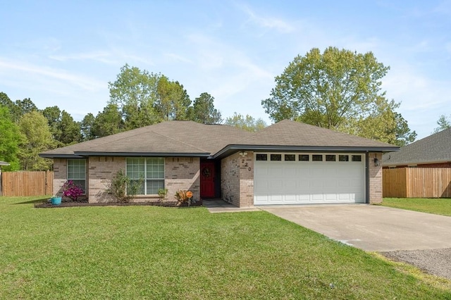 220 Casey Rd, Lufkin, TX 75901 - ranch-style house with brick siding, driveway, a garage, and a shingled roof