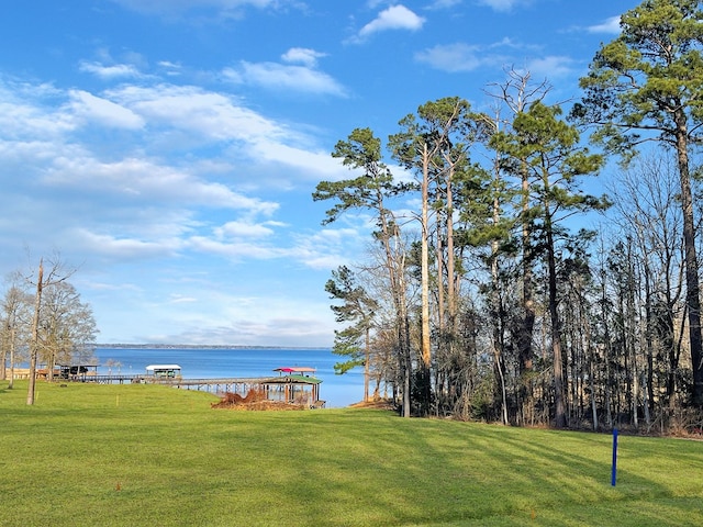 exterior space featuring a water view