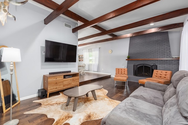 1402 Robinwood, Lufkin, TX 75904 - living room with baseboards, a fireplace, and wood finished floors