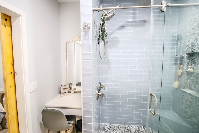 bathroom with walk in shower