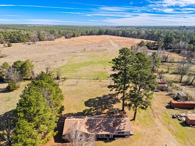 bird's eye view featuring a rural view