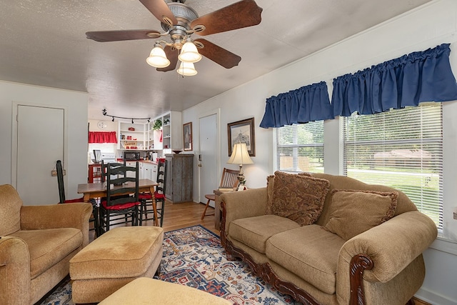 998 Winston 8 Ranch Rd, Lufkin, TX 75904 - living area featuring a ceiling fan and wood finished floors