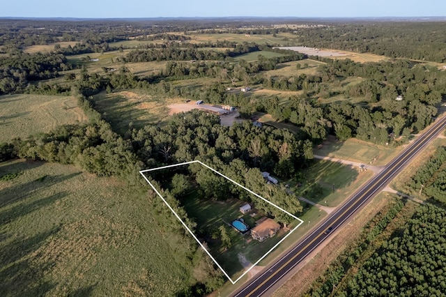 drone / aerial view featuring a rural view