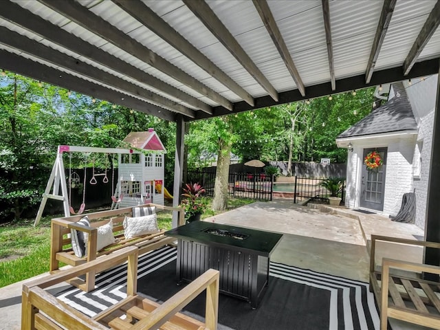 107 Bending Oak Dr, Lufkin, TX 75904 - view of patio / terrace with a playground