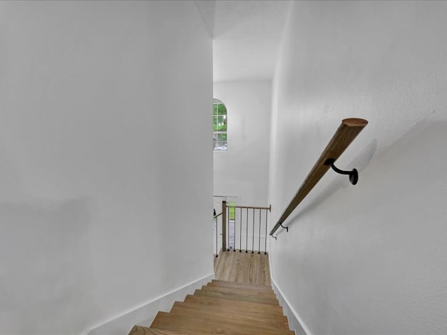 107 Bending Oak Dr, Lufkin, TX 75904 - staircase featuring wood finished floors and baseboards