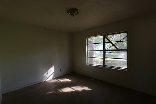 view of spare room