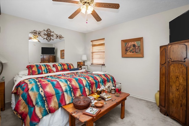 183 Holly Cir, Etoile, TX 75944 - bedroom featuring light carpet and ceiling fan