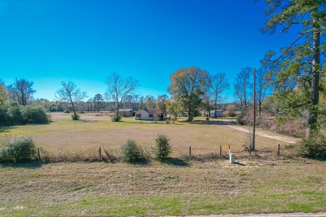 view of yard with a rural view