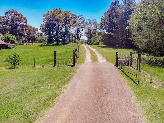 view of street featuring a rural view