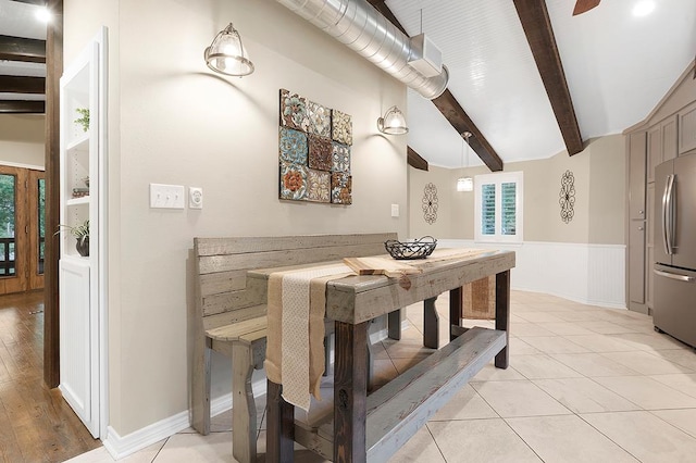 671 Lakeshore Dr, Brookeland, TX 75931 - dining room with a wainscoted wall