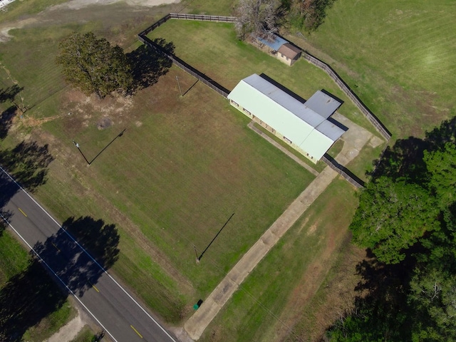 bird's eye view with a rural view