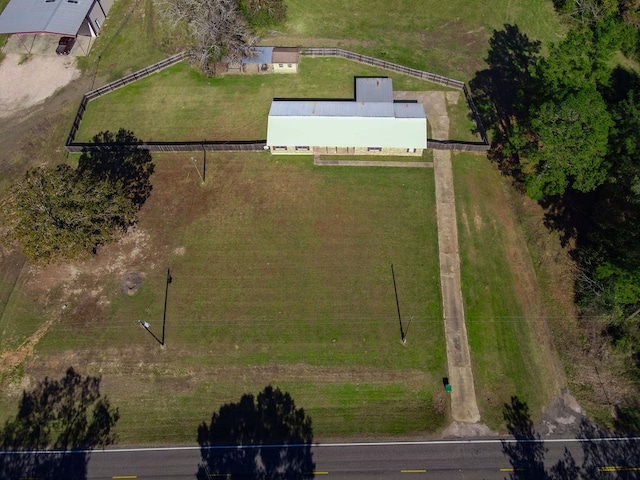 drone / aerial view with a rural view