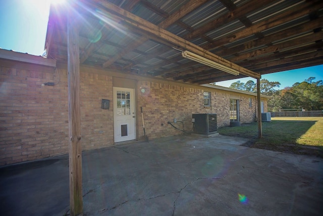 view of patio with central AC