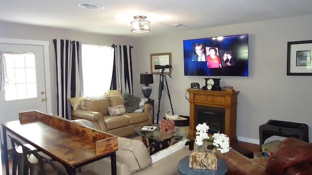 living room featuring hardwood / wood-style flooring