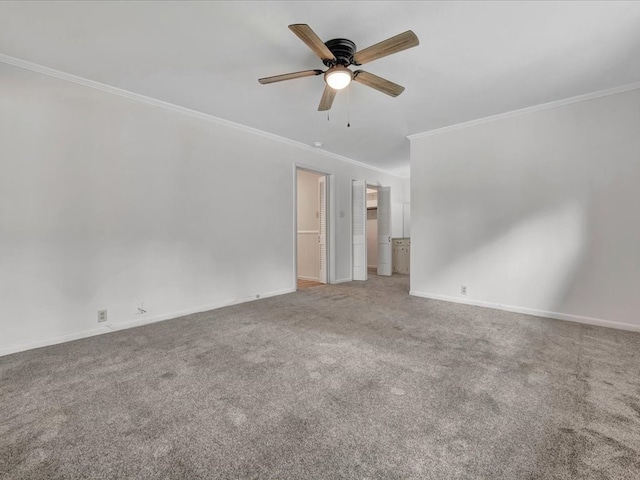 200 Platt Rd, Lufkin, TX 75904 - unfurnished room with crown molding, ceiling fan, baseboards, and carpet flooring