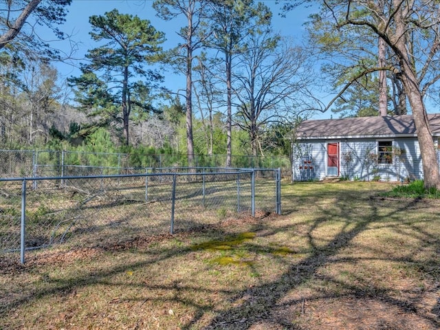 view of yard with fence
