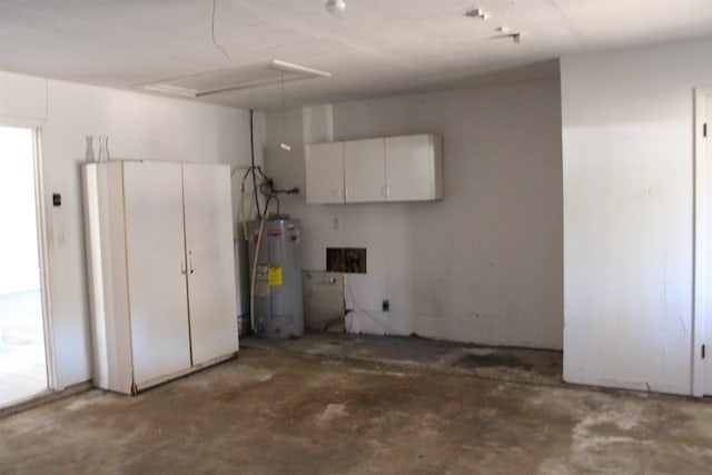 garage with water heater