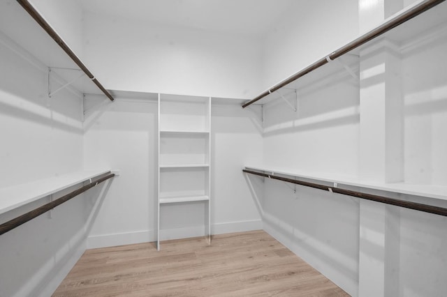 walk in closet featuring light hardwood / wood-style floors