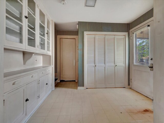 kitchen with white cabinetry