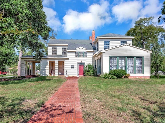 view of front of house featuring a front yard