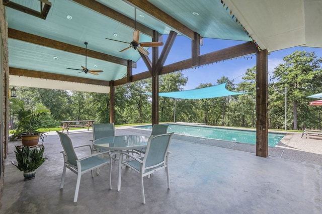 view of patio / terrace with ceiling fan