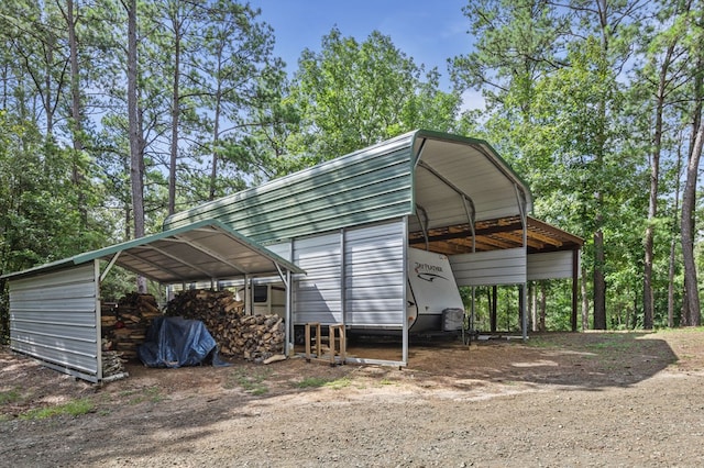 view of car parking featuring a carport