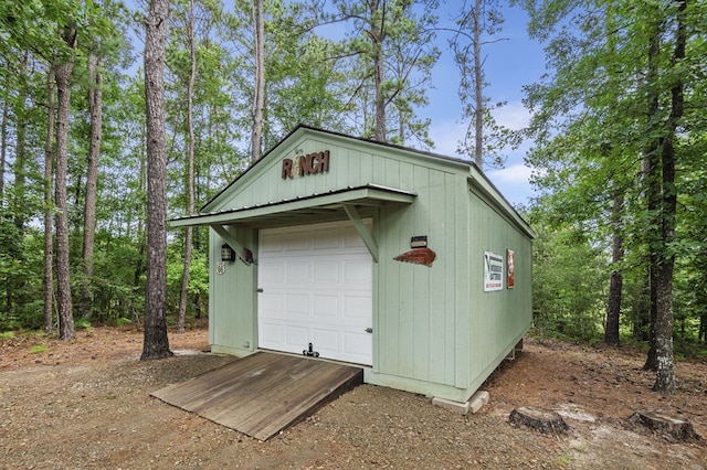 view of garage