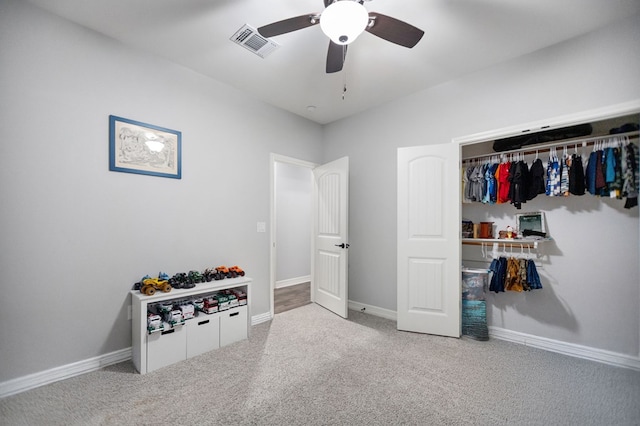 169 Shady Oaks Loop, Lufkin, TX 75904 - carpeted bedroom featuring a ceiling fan and a closet