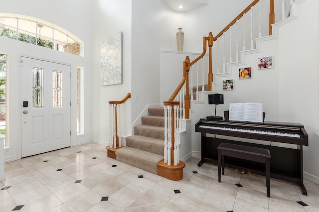 view of tiled foyer entrance