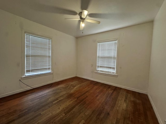 113 Butler St, Lufkin, TX 75904 - unfurnished room with hardwood / wood-style flooring, a ceiling fan, and healthy amount of natural light