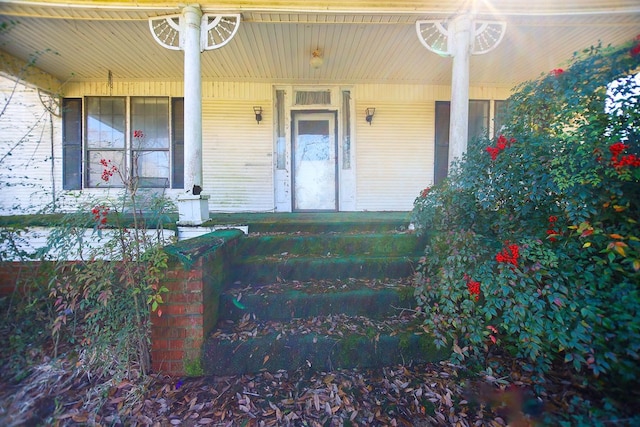 property entrance featuring covered porch