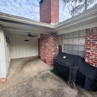 view of patio / terrace with a ceiling fan